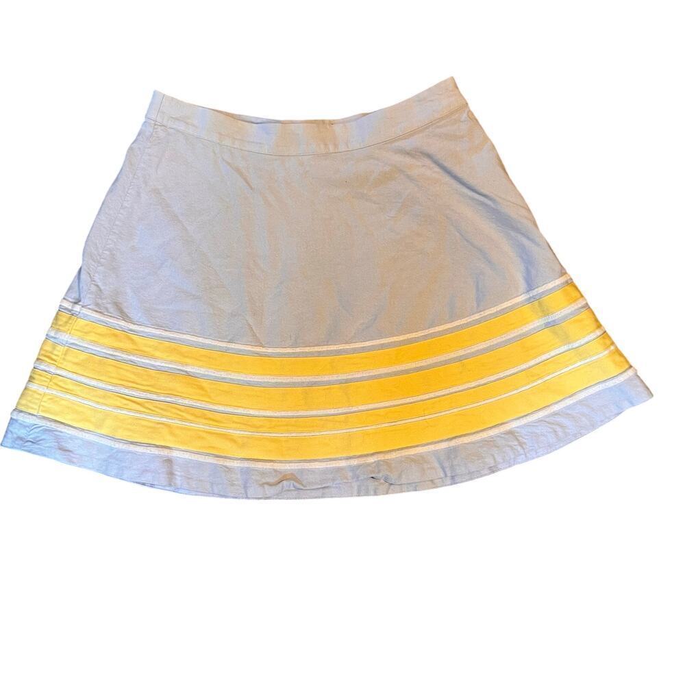 Vineyard Vines Border Stripe Oxford Swing Skirt. Blue/Yellow. Size 0
